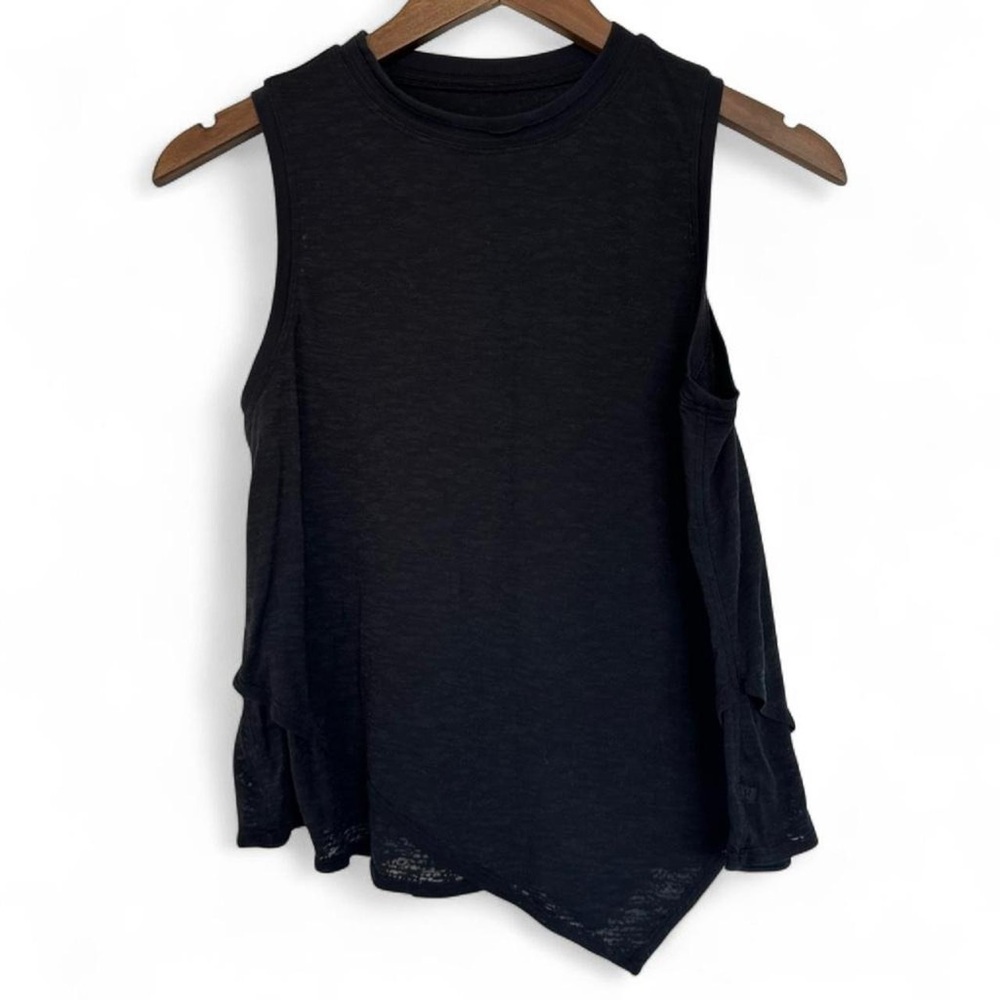 Asymmetrical Black Sleeveless Lululemon Tank Top Small Double Lined Athleisure